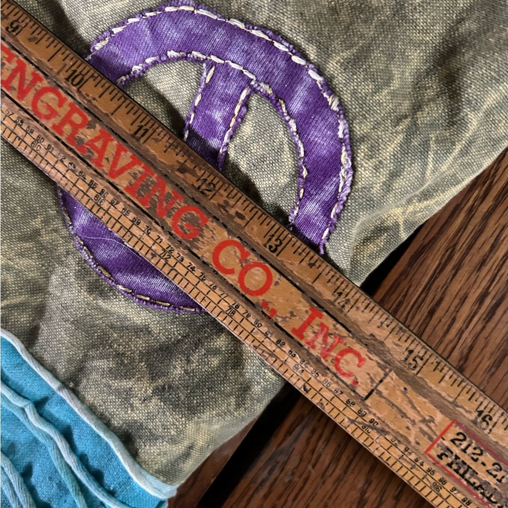 Vintage Nepal Cotton Patchwork Peace Printed Shou… - image 8